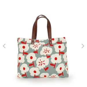 Maika Floral Tote with Brown Handles